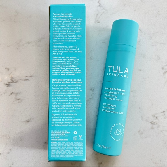 NEW - TULA Secret Solution Pro-Glycolic 10% Resurfacing Treatment Toner 3 fl oz. - Picture 3 of 4